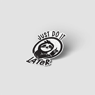 استیکر خرس تنبل Just do it later