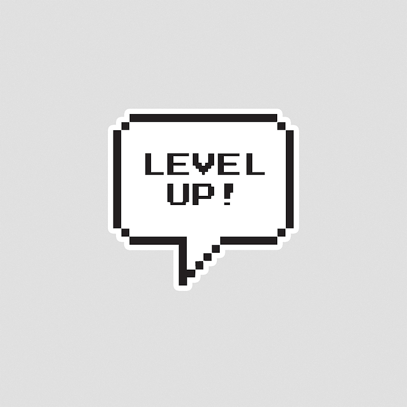 استیکر متنی Level Up