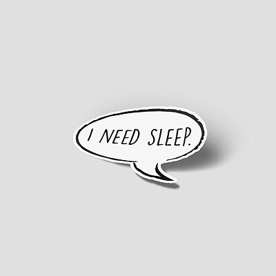 استیکر متنی خوابم میاد! I need sleep