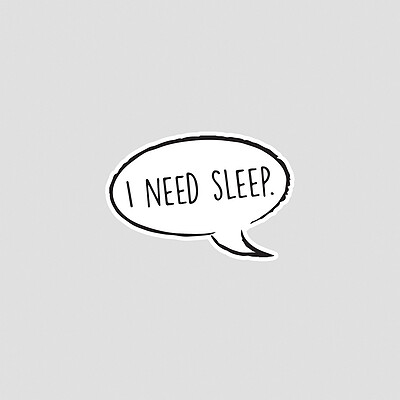 استیکر متنی خوابم میاد! I need sleep