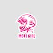 استیکر Moto Girl صورتی طرح دختر موتور سوار