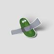 استیکر وینیل Pickle Rick بانداژشده با طراحی کارتونی و حالت خسته