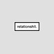 استیکر وینیل متنی Relationshipit با طراحی تایپوگرافی مشکی روی زمینه سفید