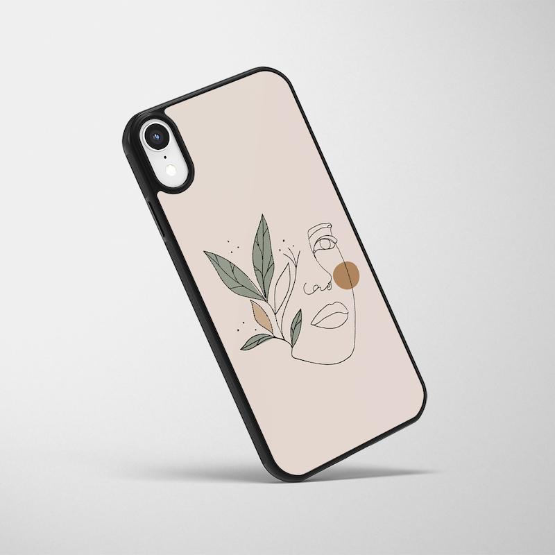 قاب موبایل لاین آرت چهره و برگ کد 074