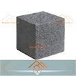 کوبیک گرانیتی مشکی6 وجه برش