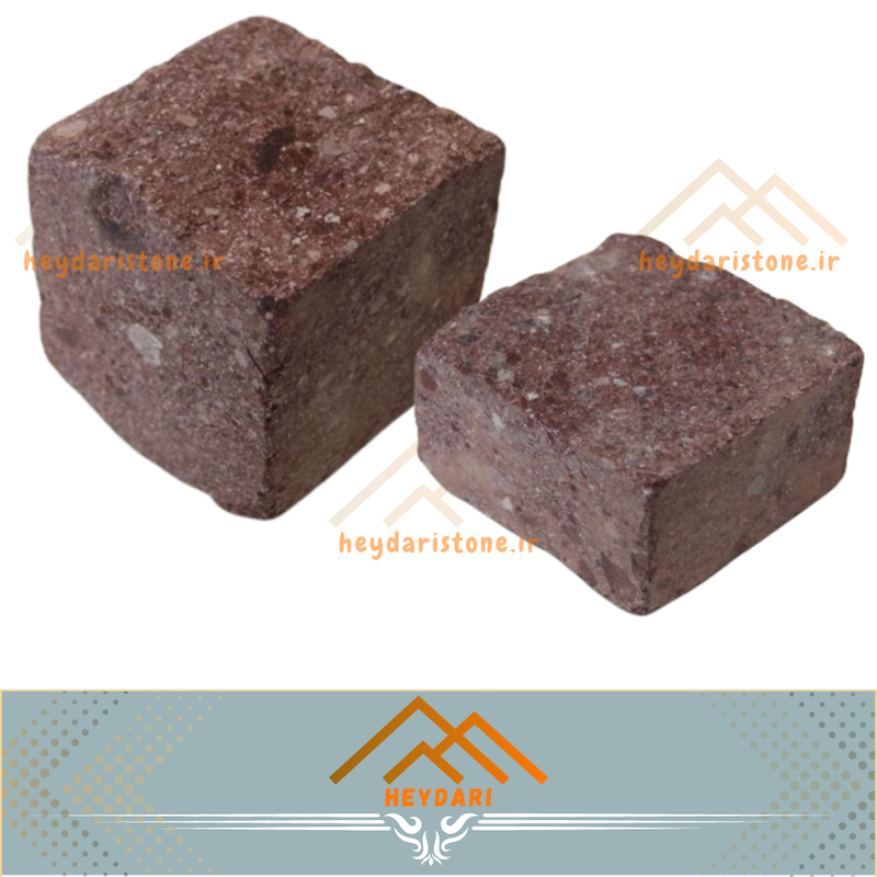 کوبیک گرانیتی قرمز 4 وجه برش
