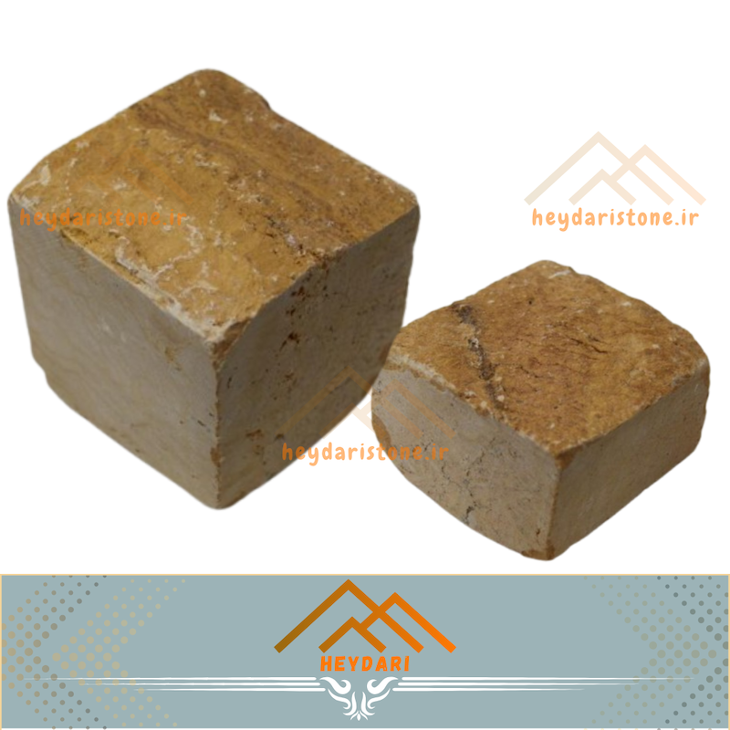 کوبیک تراورتن زرد لیمویی  4 وجه برش