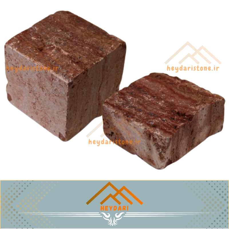 کوبیک تراورتن قرمز  4 وجه برش