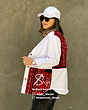 جین سفید سوزندوزی