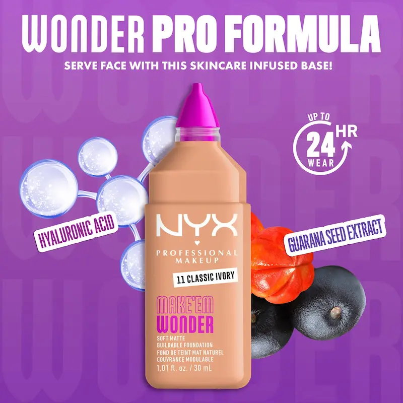 کرم پودر نرم مات NYX Make ’Em Wonder Soft Matte Foundation شماره١١