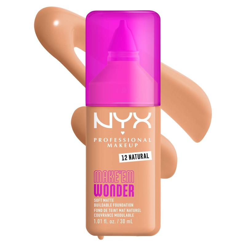 کرم پودر نرم مات NYX Make ’Em Wonder Soft Matte Foundation  شماره١٢