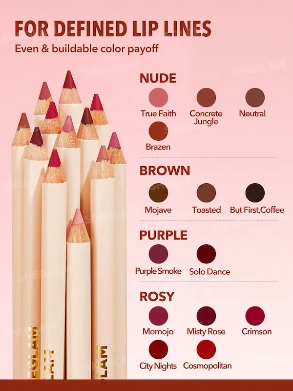 مداد لب شیگلم مدل Lip Facts Lip Liner Pencil رنگ neutral