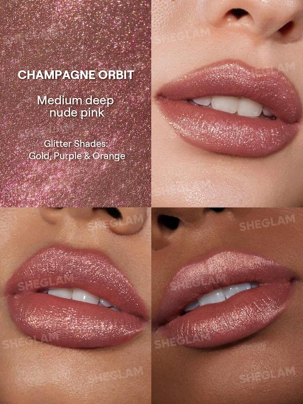 رژ لب مایع شيمر دار شیگلم Stardust Swipe رنگchampagne orbit