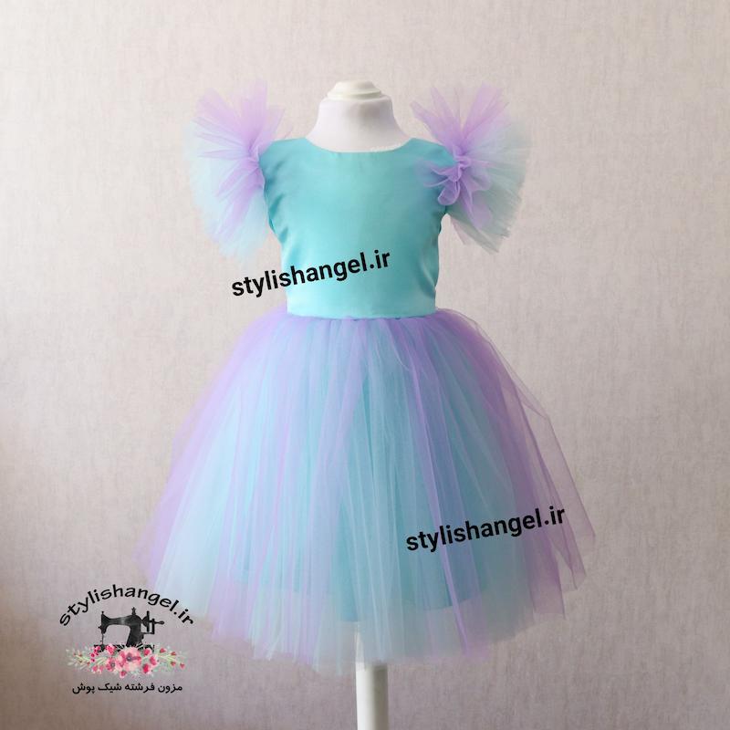 پیراهن دخترانه یونیکورن . پیراهن تم پری دریایی . پیراهن تکشاخ