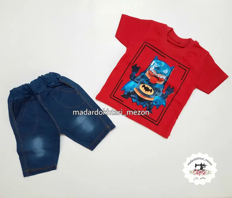 ست بلوز و شلوارک لی طرح بتمن ( آماده ارسال )