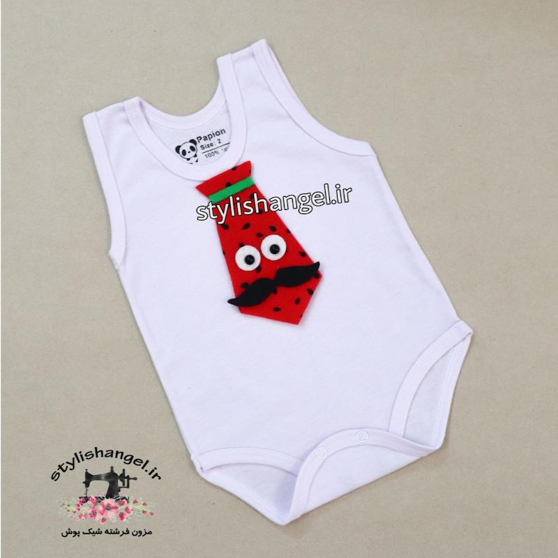 ست یلدایی پسرانه شامل بادی و کروات . بادی یلدایی . لباس یلدا پسرونه . کروات یلدا