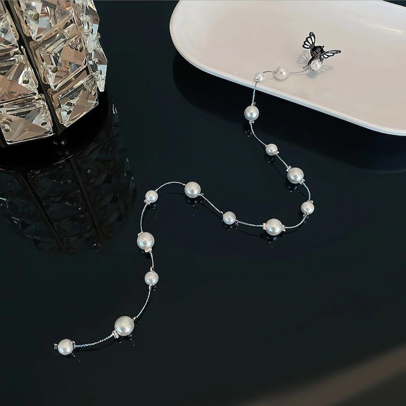 ریسه مو مرواریدی ظریف در رنگ نقره ای - فروشگاه گلسر سوما