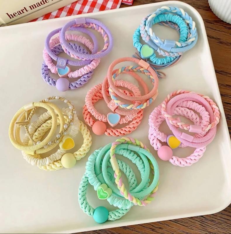 کش مو فانتزی پاستیلی طرح قلب و مهره