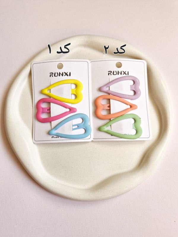 گیره تق‌تقی قلب رنگی