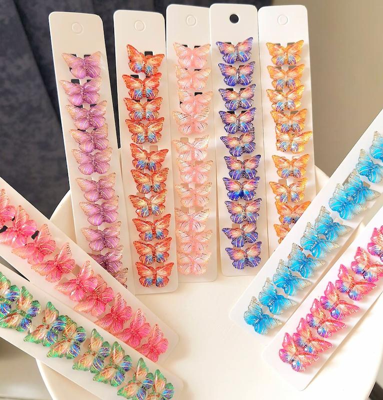 قفل مو کریستالی پروانه در ده رنگ گرادینت - گلسر سوما