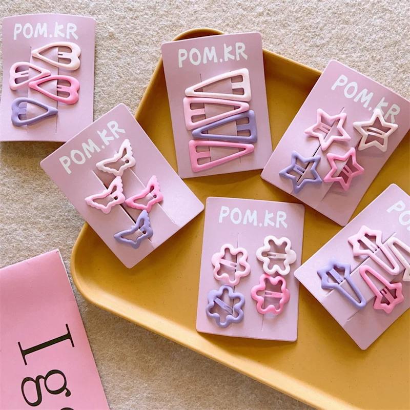 پک چهار عددی گیره تق تقی لاکی در چهار طرح ستاره، قلب و مستطیل - گلسر سوما