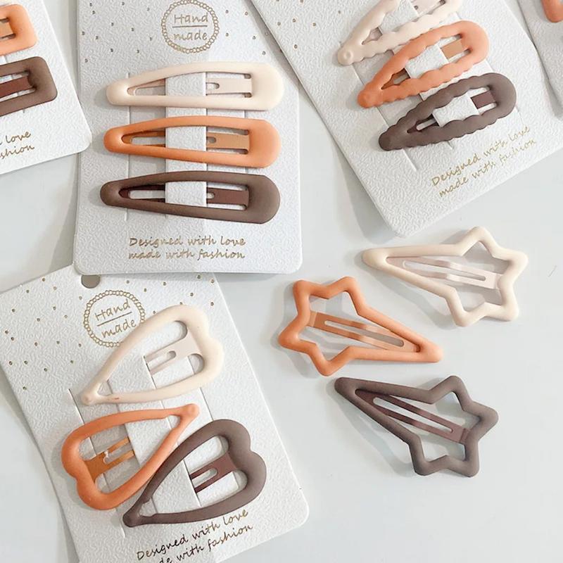 پک سه عددی گیره تق تقی مات در طیف رنگی کرم قهوه ای - گلسر سوما