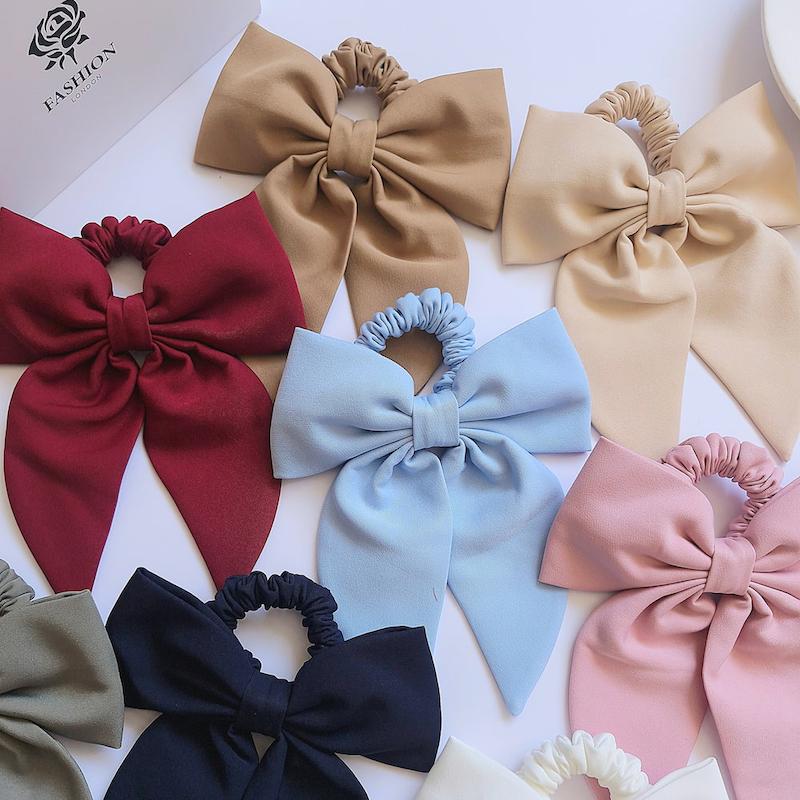 اسکرانچی پاپیونی روبان بلند کرپ