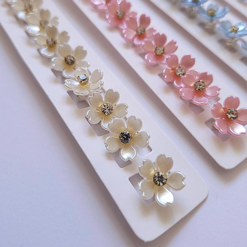 قفل مو گل صدفی نگین‌دار