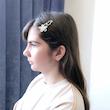 گیره مو گل و پروانه فانتزی نقره‌ای