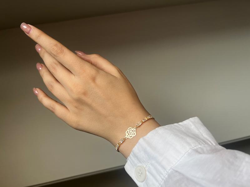 دستبند با پلاک گل کد 1357