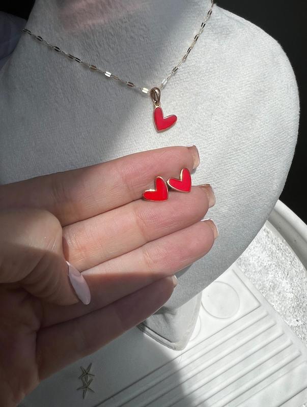 نیم ست قلب قرمز 1327 1326