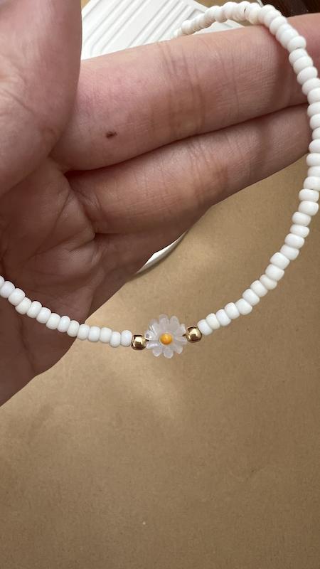 گردنبند گل با دو گوی کد 1026