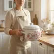قابلمه لعابی روسی 6 پارچه دور استیل طرح گل صورتی 