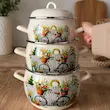 قابلمه لعابی روسی 6 پارچه دور استیل طرح دوچرخه 