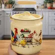 دبه روغن لعابی  3.5 لیتری طرح خروس و کدو