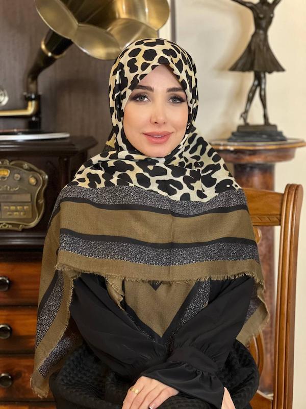 روسری سیااسکارف طرح پلنگی