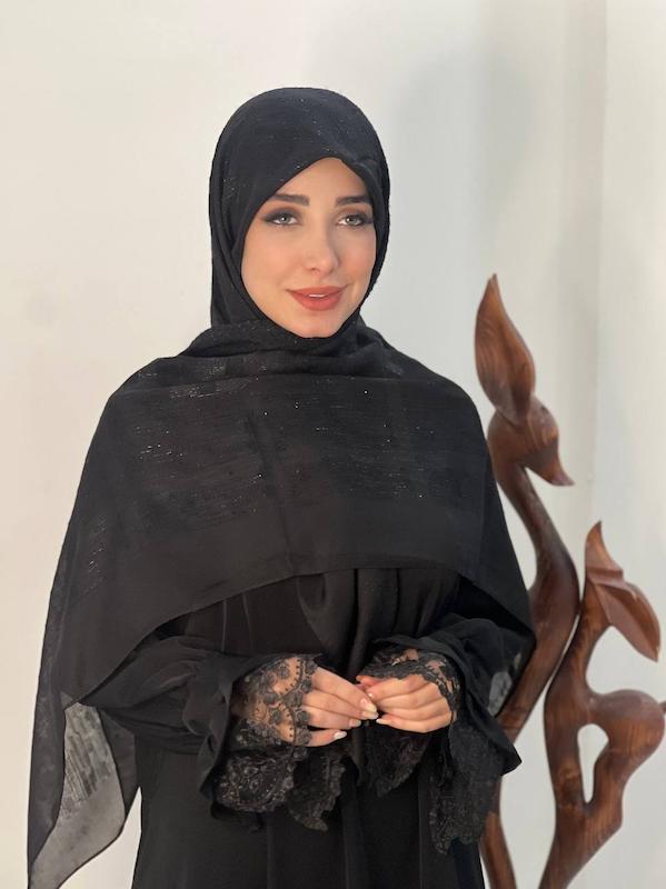 روسری حریردووره لمه دار کد A125