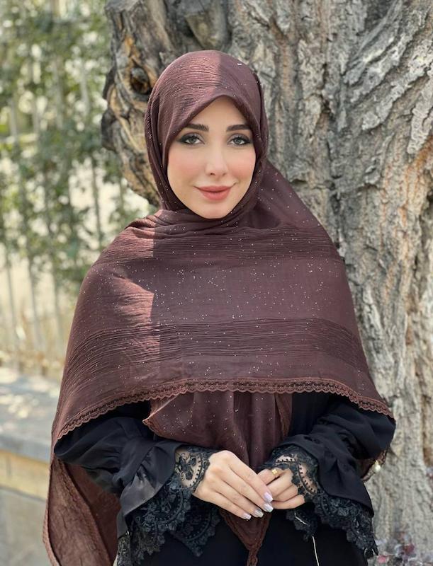 روسری برشکا اکلیلی مرواریدی کد A148