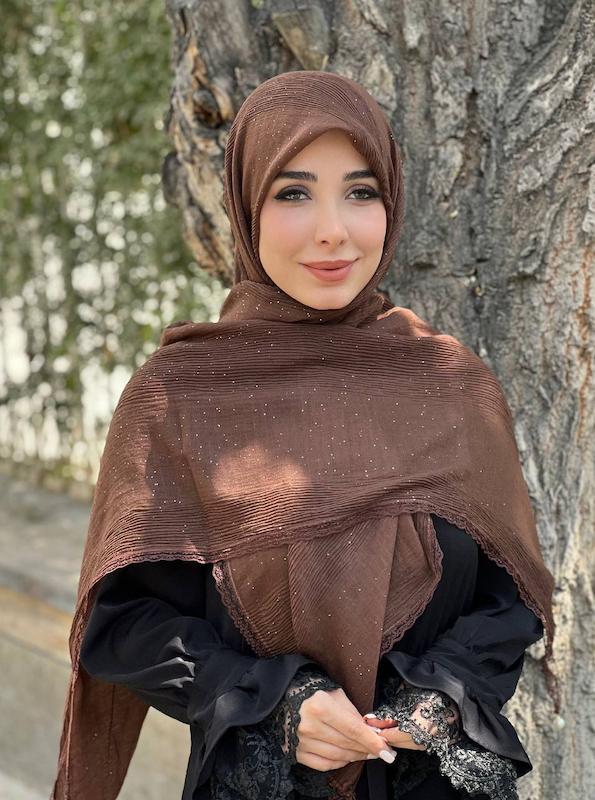 روسری برشکا اکلیلی مرواریدی کد A148
