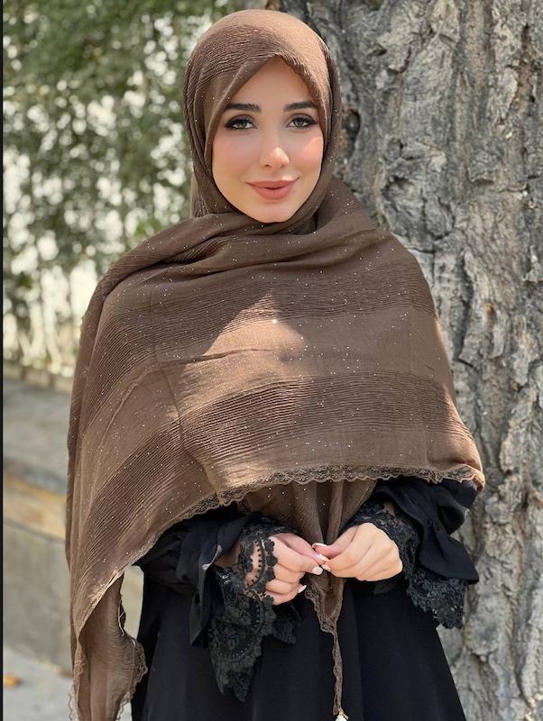 روسری برشکا اکلیلی مرواریدی کد A148