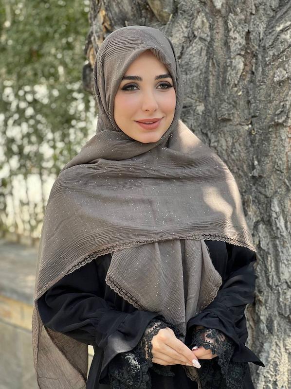 روسری برشکا اکلیلی مرواریدی کد A148