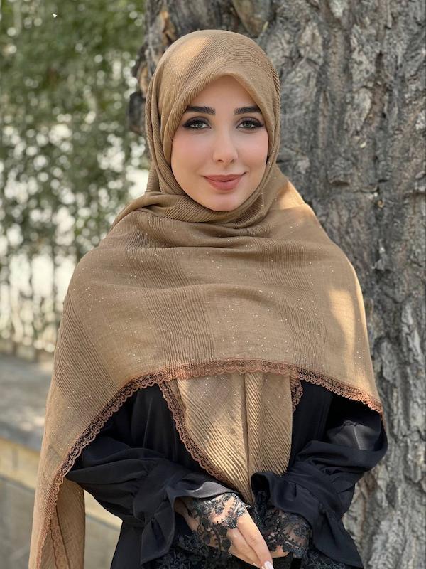 روسری برشکا اکلیلی مرواریدی کد A148