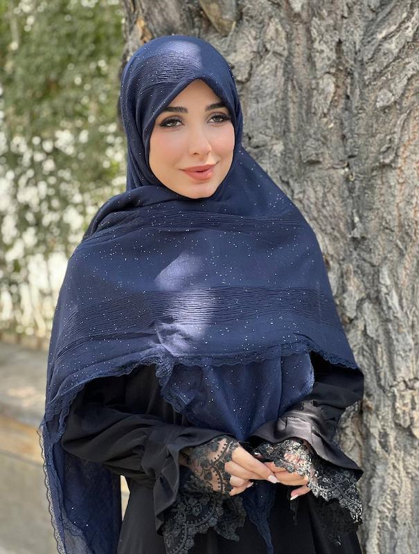 روسری برشکا اکلیلی مرواریدی کد A148