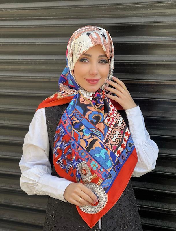 روسری ابریشم توییل کد A168