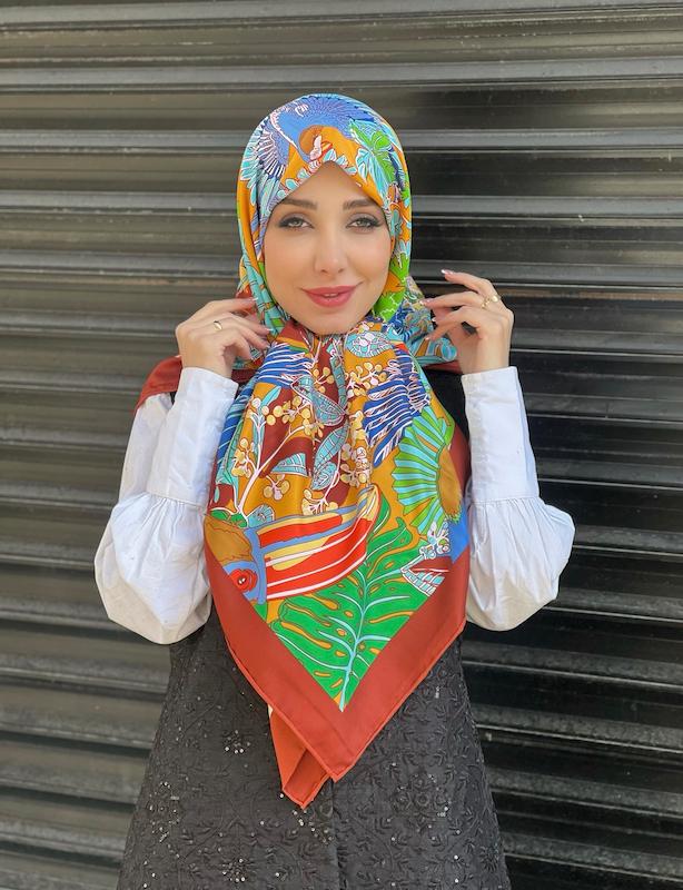 روسری ابریشم توییل کد A168