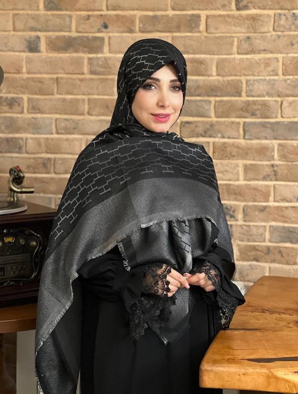 روسری کشمیر لمه دار کد A176