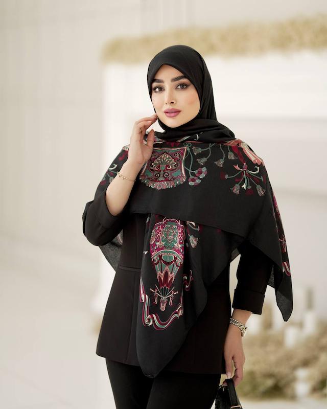 روسری سیااسکارف طرح بالن کد A177