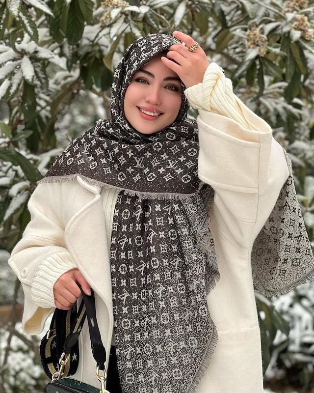 روسری کشمیر لمه دار کد A174