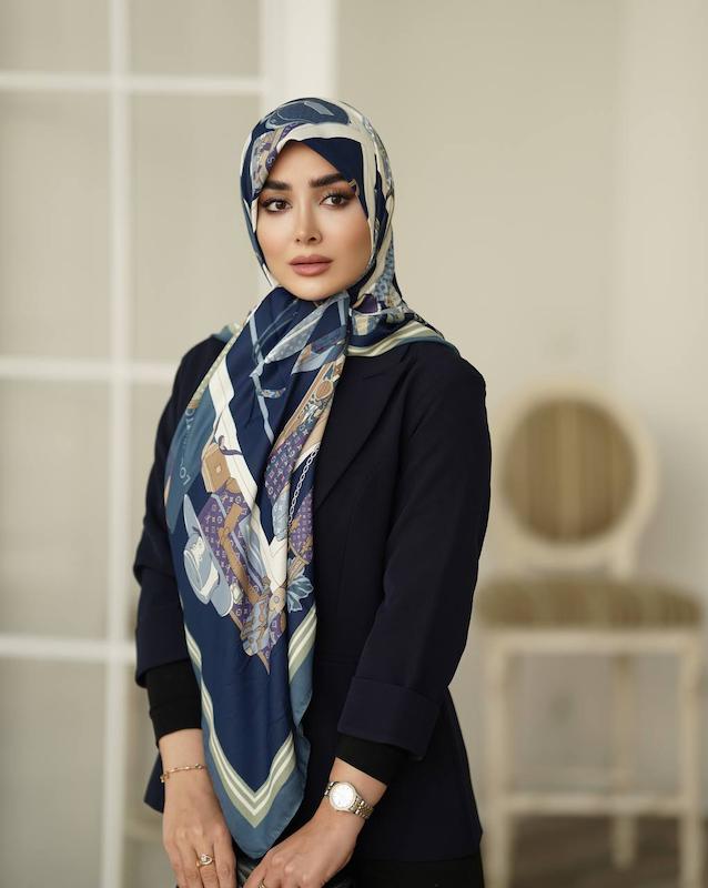 روسری ابریشم توییل کد A064