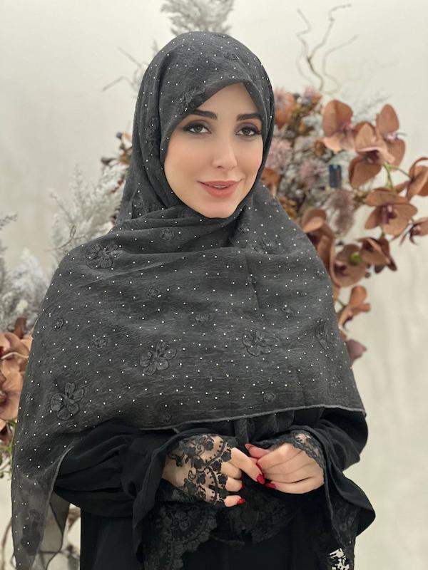 روسری خامه دوزی حریرنگین کد A106